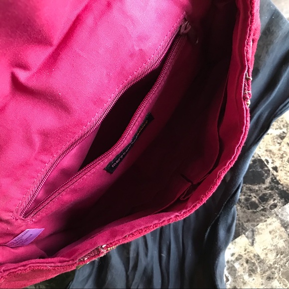 🎉 3 for $25 🎉 Red Faux Suede Purse Chain Handles - Picture 3 of 6